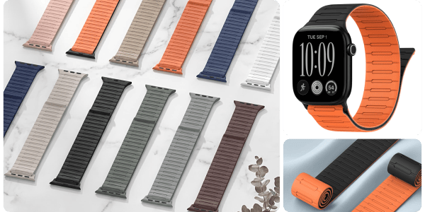 A group of different colored watches
