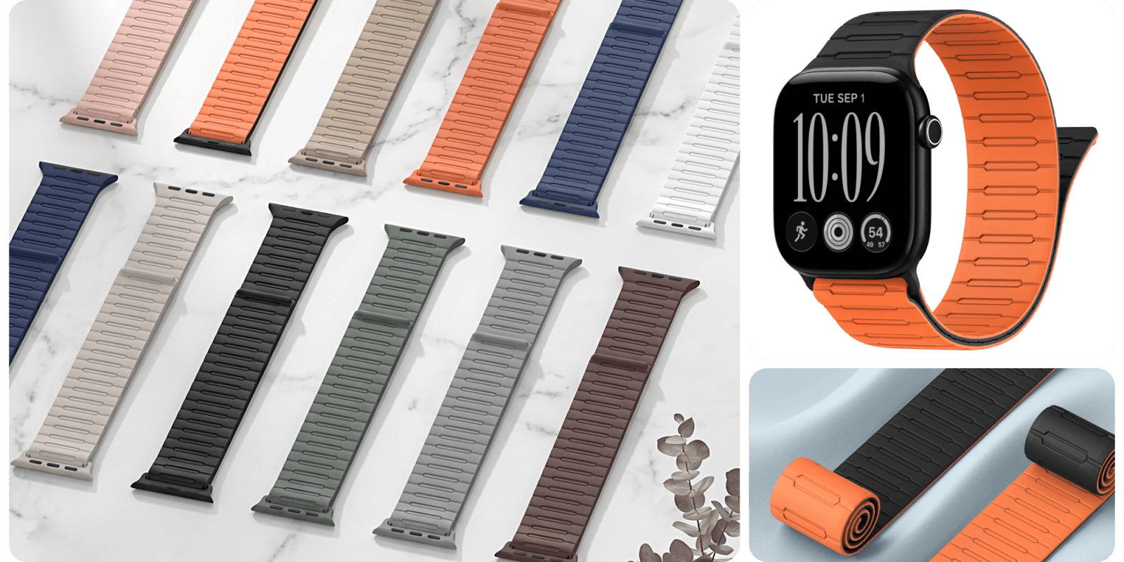 A group of different colored watches