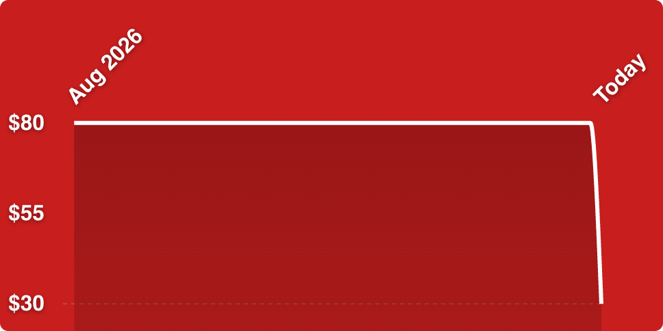 A red rectangular object with white lines