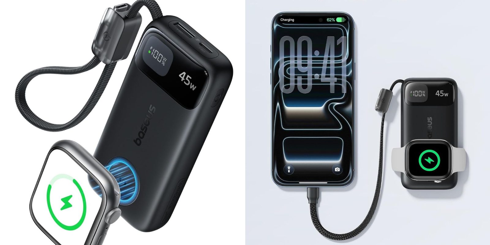 A black cell phone with a charger