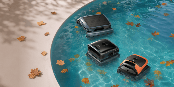 A group of robots floating in a pool