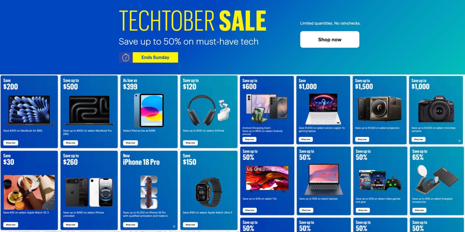 Best Buy Techtober Prime Day sale-fall-2026