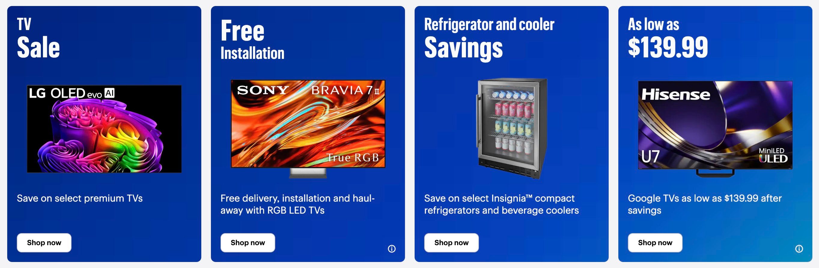 A screenshot of a blue advertisement