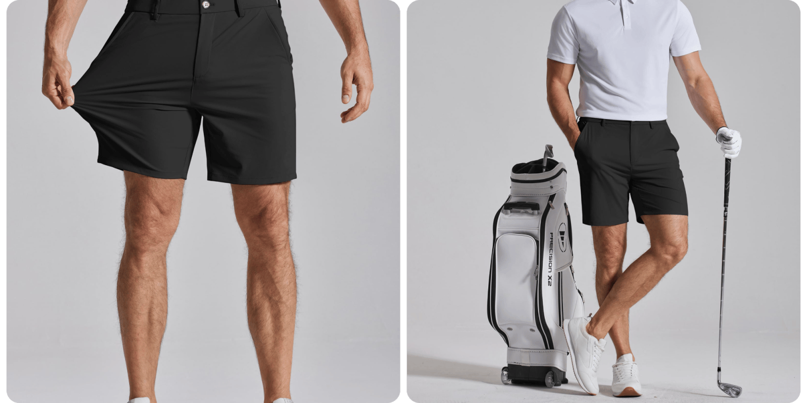 A man wearing shorts and a white shirt