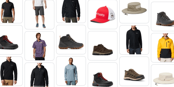 A collage of men's clothing and shoes