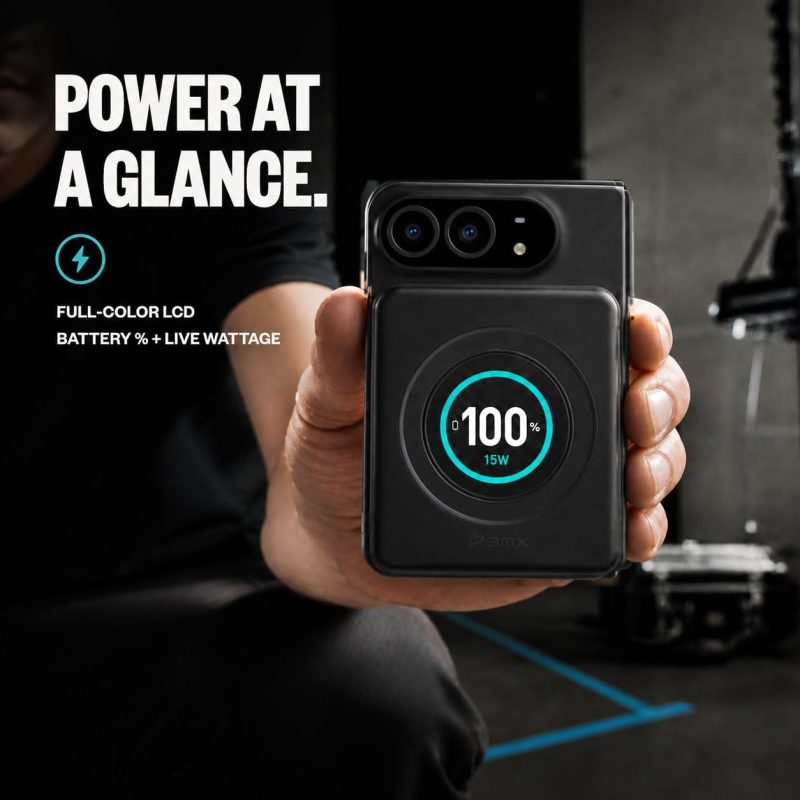 A person holding a device