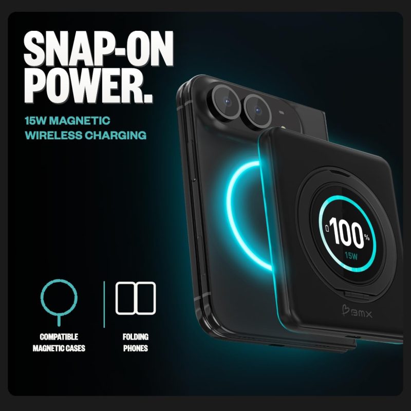 A black rectangular device with a circular display