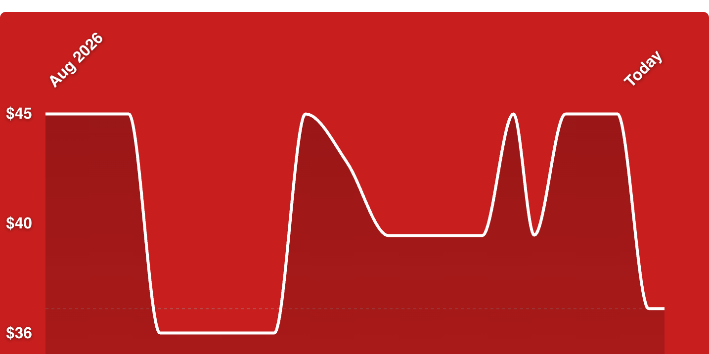 A red screen with a white line