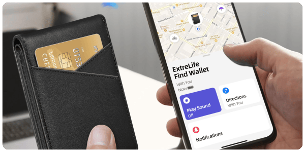 A phone with a card in it