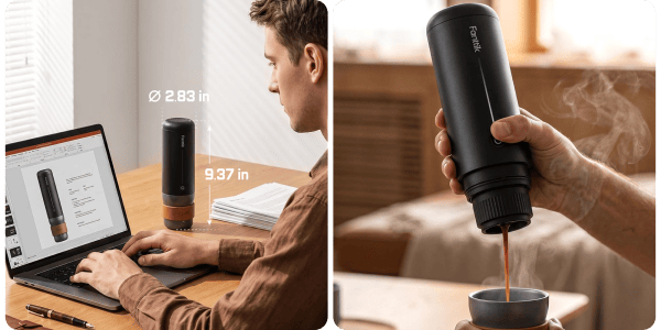 A man using a vacuum flask