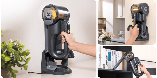 A hand holding a vacuum cleaner