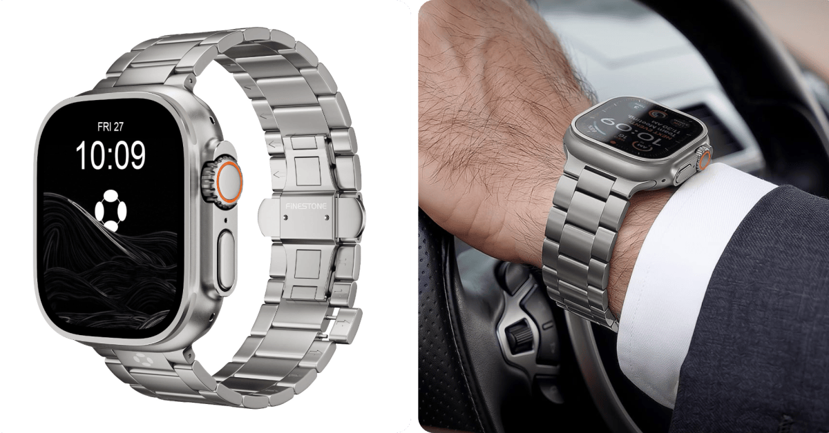Grade 5 titanium Apple Watch band with tool-free adjustability returns to Grade 5 titanium Apple Watch band with tool-free adjustability returns to