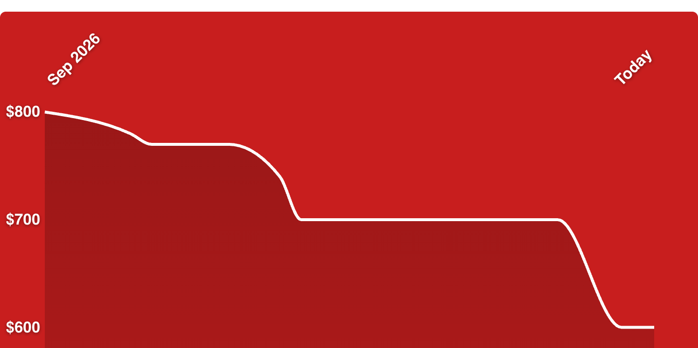 A red rectangular object with white lines
