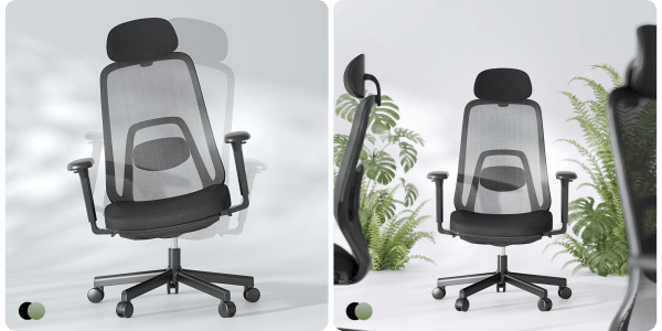 A black chair with wheels