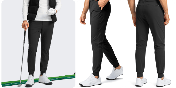 A collage of a man's legs and feet