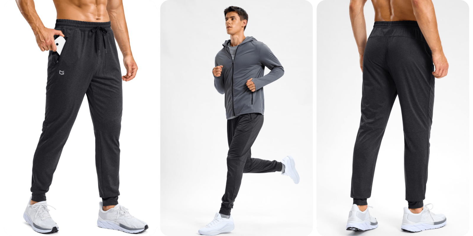 A man running in different poses