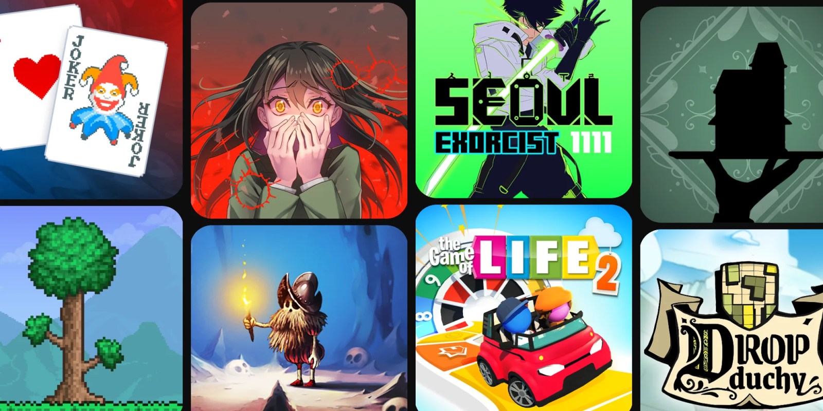 A collage of a game