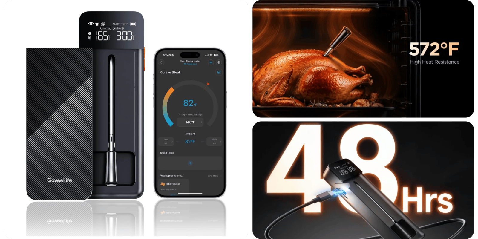 A cell phone with a temperature gauge