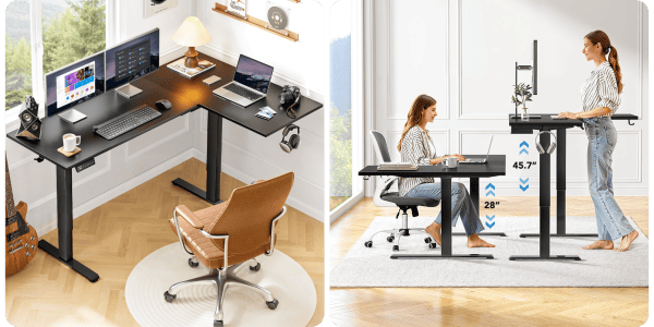 A woman sitting at a desk