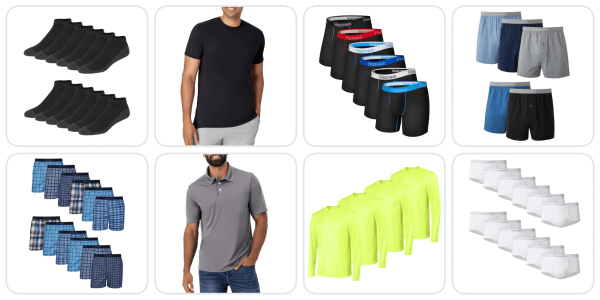 A collage of men's clothes