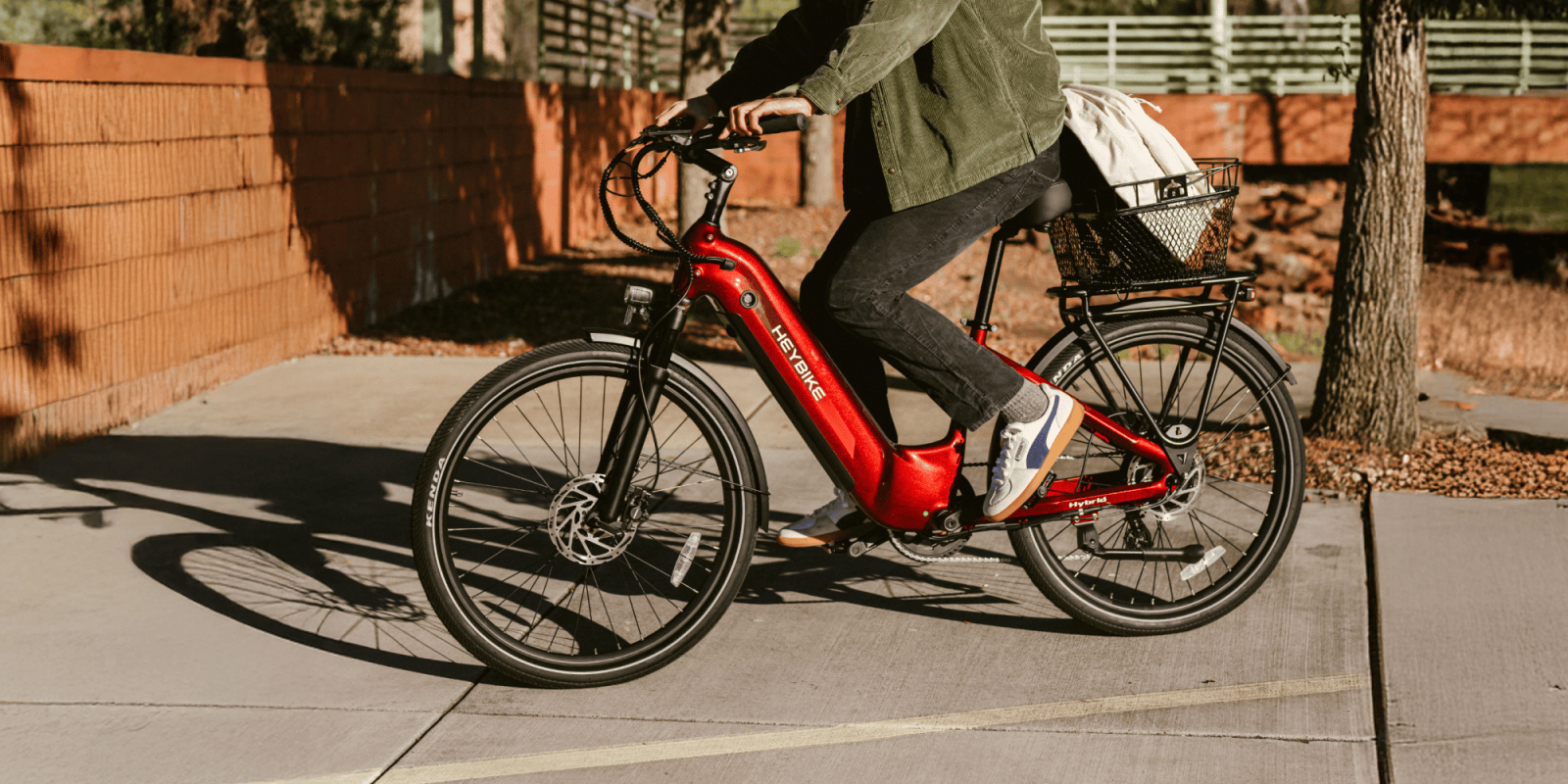 A person riding a bike