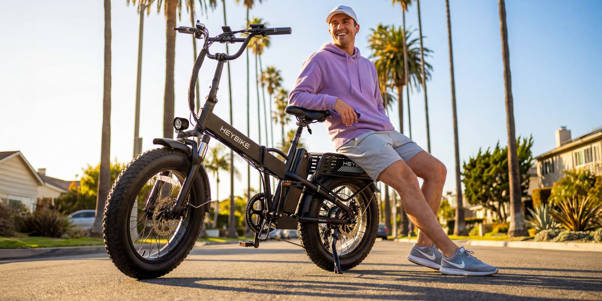 A man sitting on a bicycle