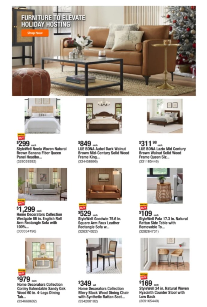 A screenshot of a advertisement for furniture