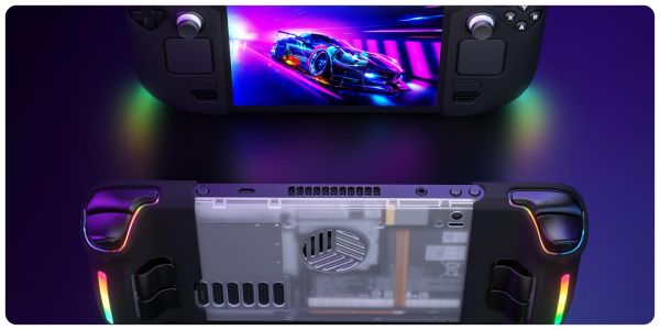 A video game console with a screen and a video game controller