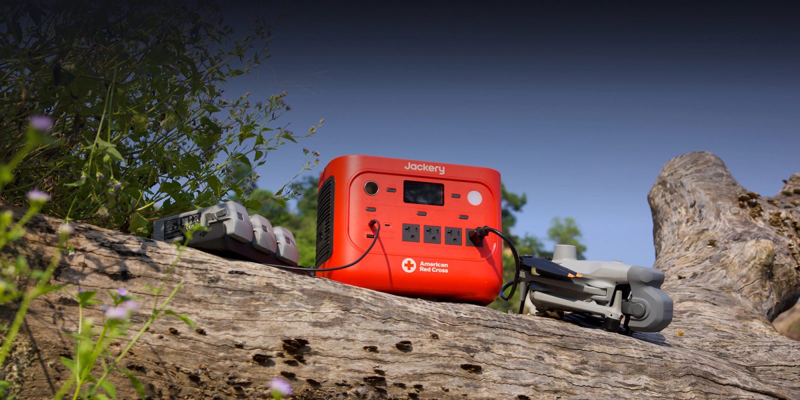 A red box with a cord plugged into it