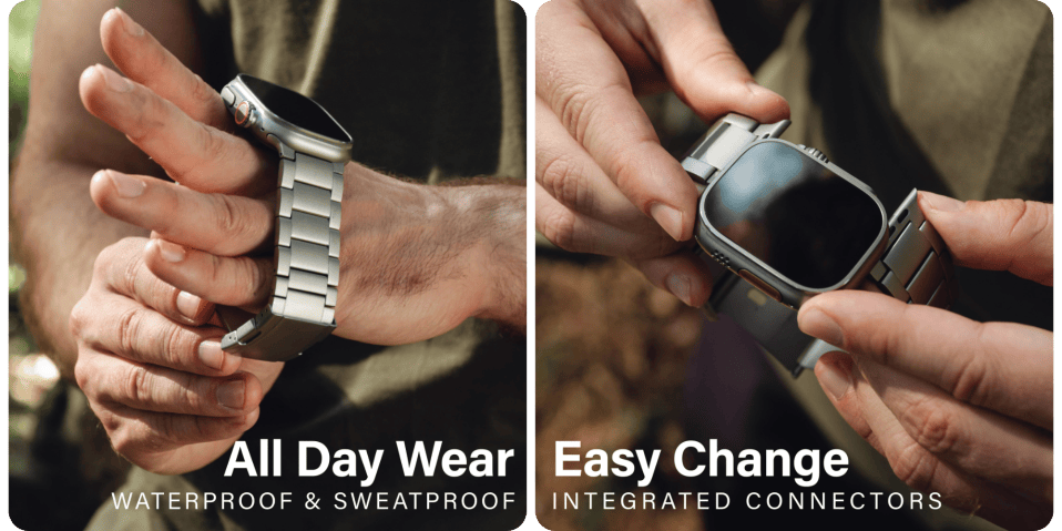 A man holding a smart watch