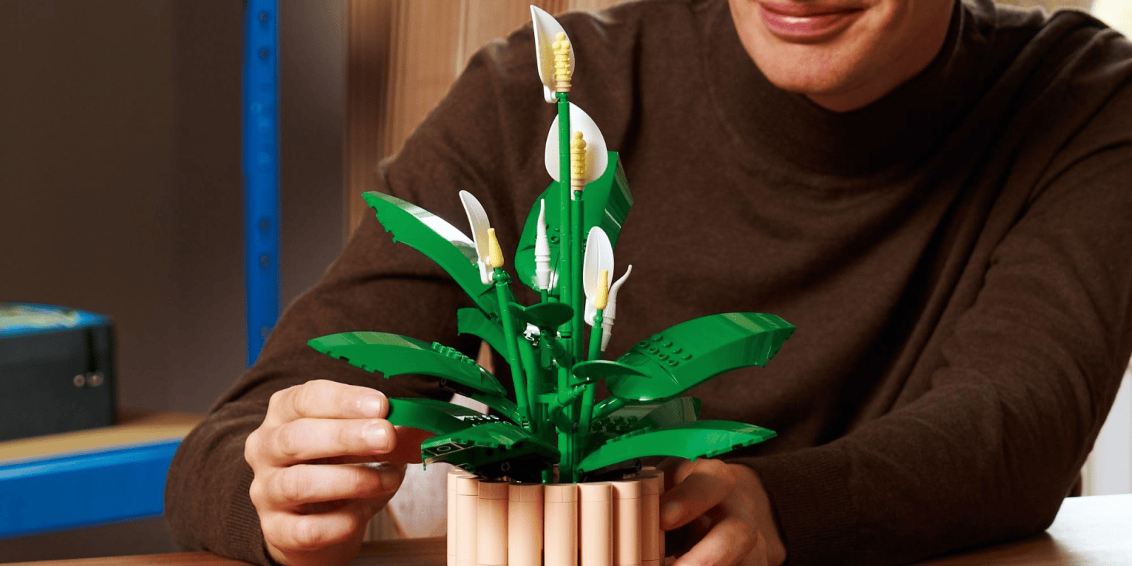 A man holding a plant