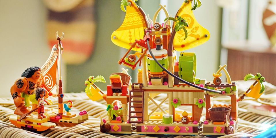 A toy building set on a table