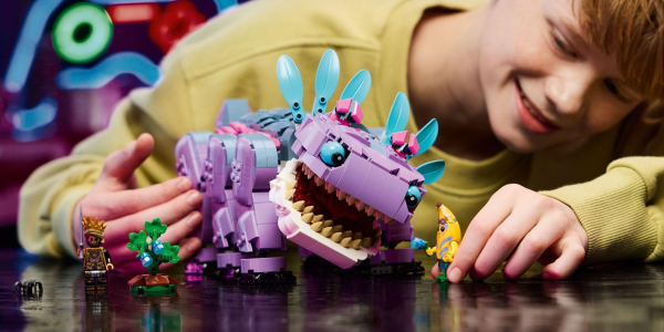A person playing with a toy