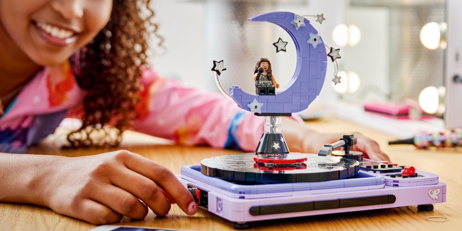 A toy figurine on a turntable