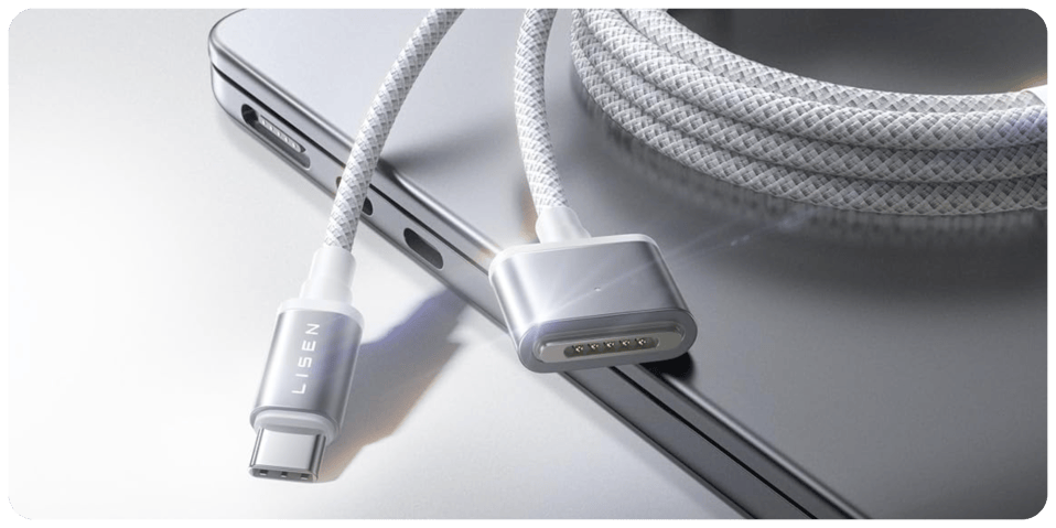 A close-up of a cable