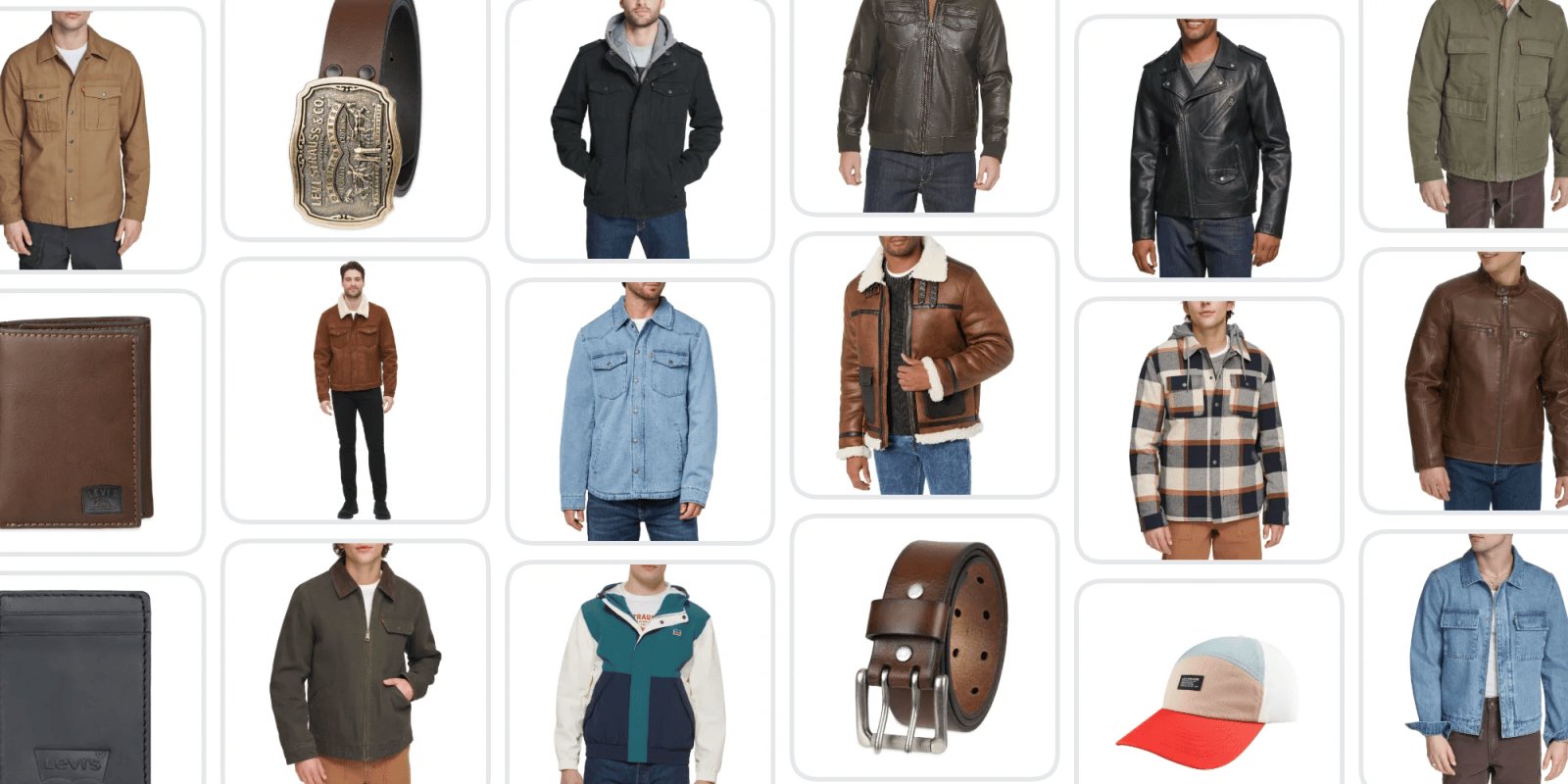 A collage of men's clothes