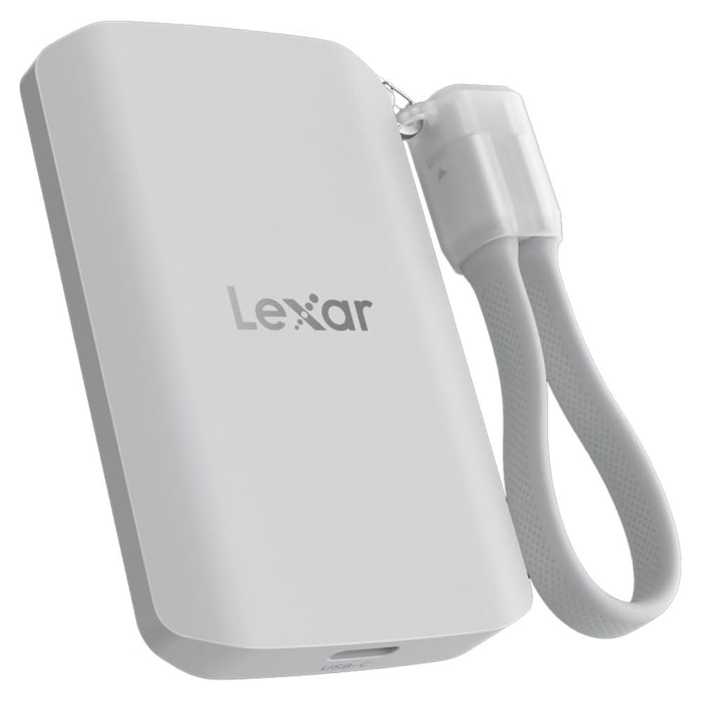 A white rectangular device with a strap attached to it