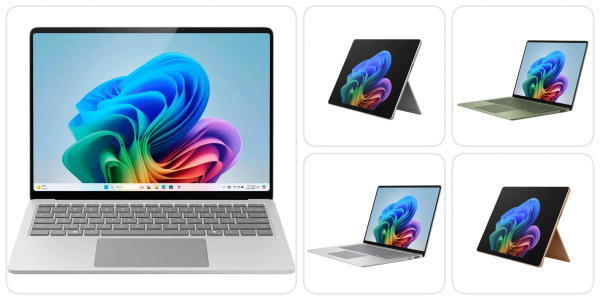 A collage of a laptop