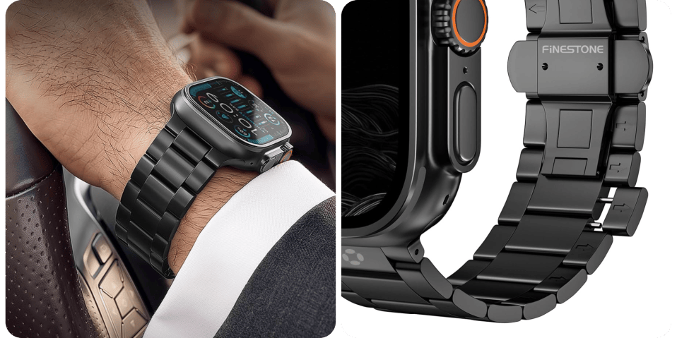 A close up of a smart watch