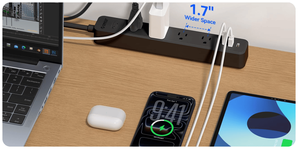 A phone and a power outlet
