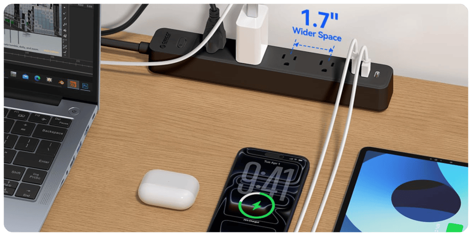 A phone and charger on a desk