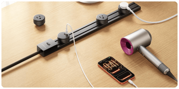 A phone charging on a table
