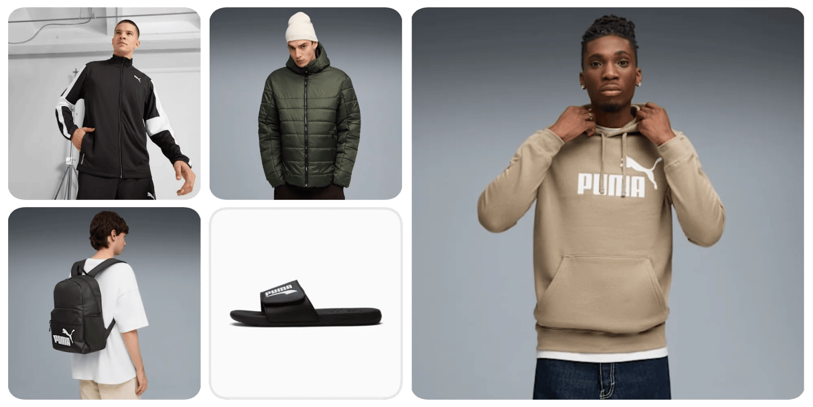A collage of a man in a jacket