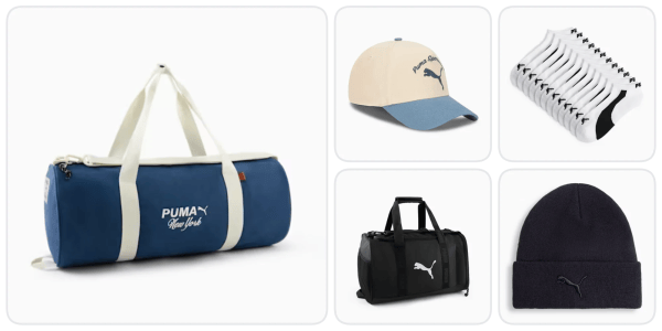 A collage of different sports bags