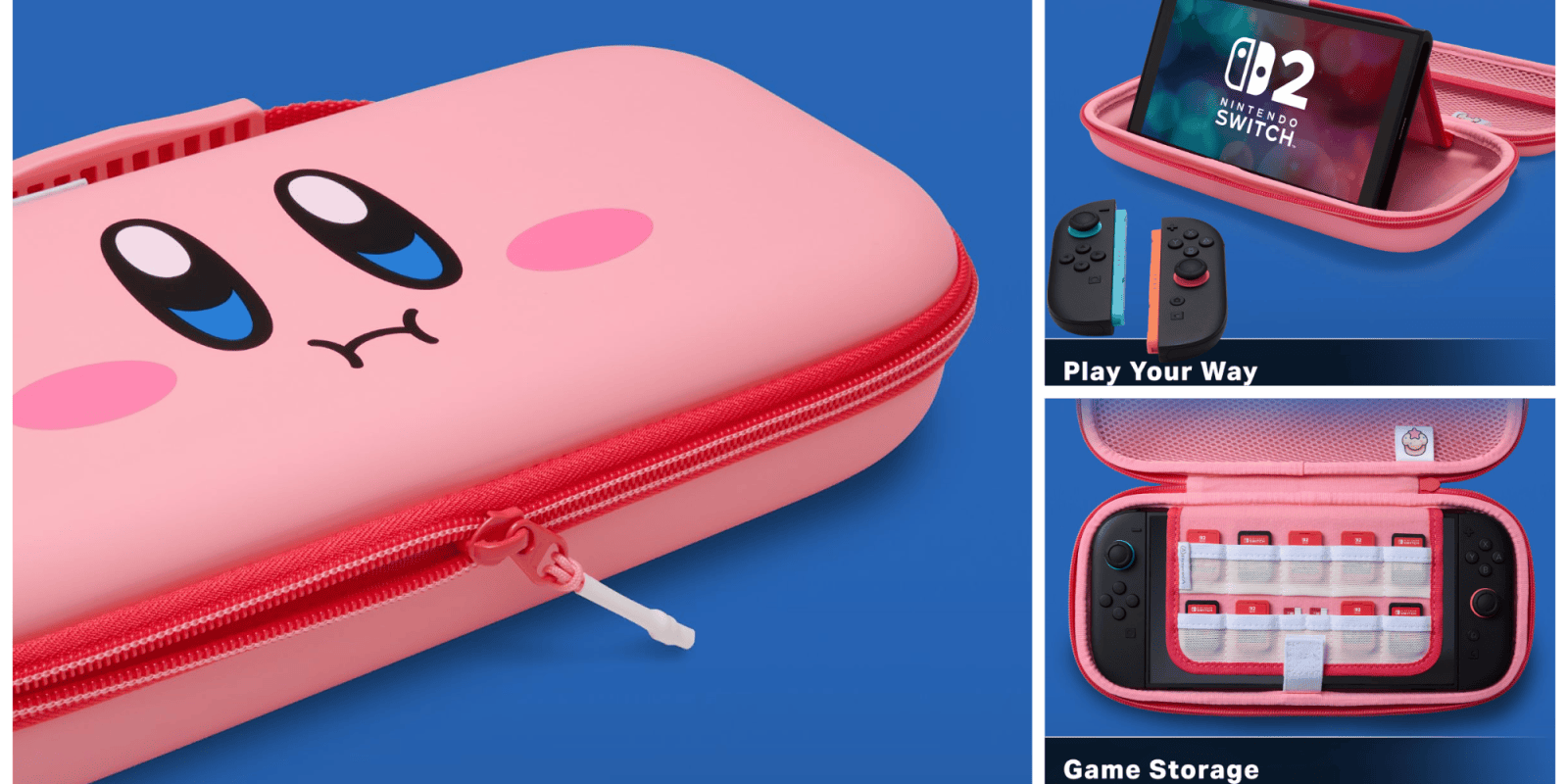 A pink case with a cartoon character on it