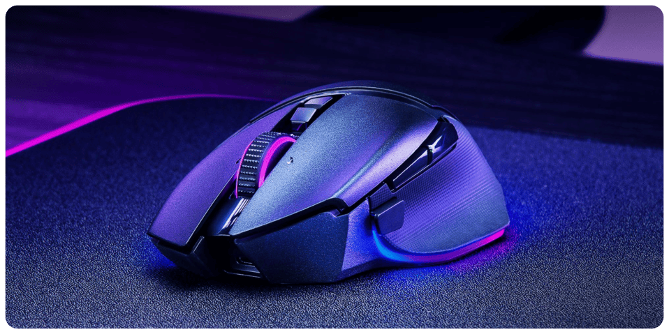 A computer mouse on a mouse pad