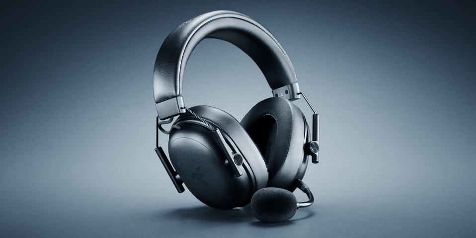 A pair of headphones with a microphone