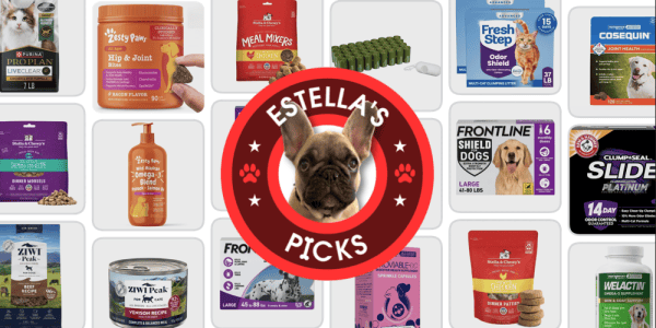 A collage of dog food