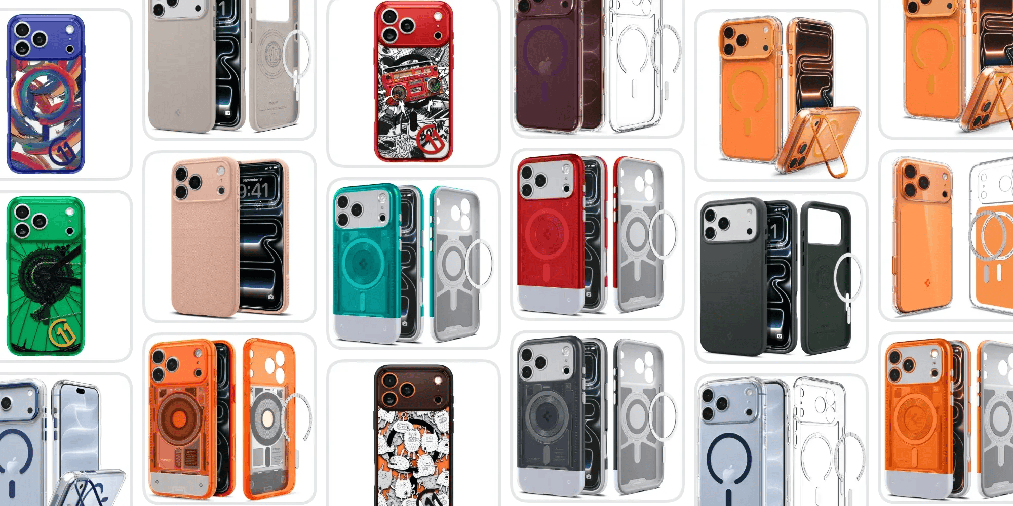 A collage of cell phones