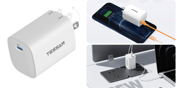 A white device with a charger